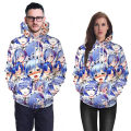 Man and Woman Hoodie 3D Anime Ahegao Sweater Leisure Top Shirt for Couples.