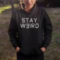 Female Stylish Pullover Hoodie - Black - Stay Weird. 