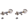 2X Scuba Diving Air Tank Pressure Testing Checker Din 232/300 Bar with 400Bar/6000Psi Gauge.