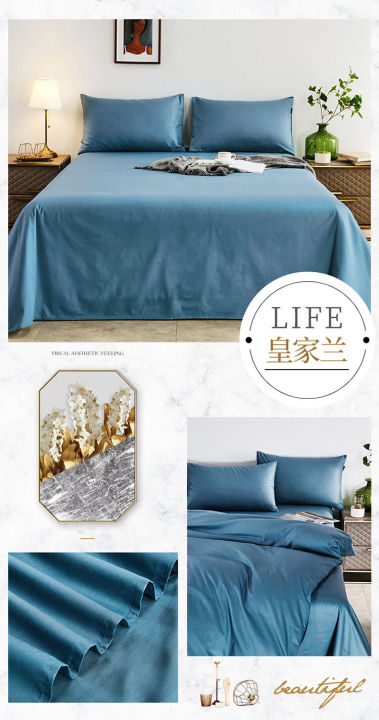 100%25%20Cotton%20Soild%20Color%20Bed%20Sheets%20Flat%20Sheet%20For%20Queen%20King%20Size%20-%20Image%202