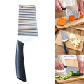 Stainless Steel Potato Chip Slicer Dough Vegetable Fruit Crinkle Wavy Slicer Knife Potato Cutter Chopper French Fry Maker Tool MuXiaRe. 