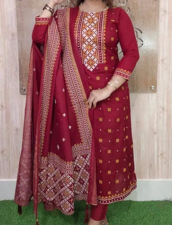 New%20Cotton%20Unstitched%20Skin%20Print%20High%20Quality%20Three%20Piece%20For%20Women%20-%20Image%202