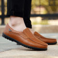 Leather Men Casual Shoes Men's Loafers Moccasins Breathable Slip on Black Driving Shoes Plus Size 37-47 KEEMEEUYZO.