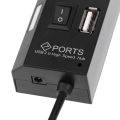 HXSJ Hot USB Hub 7 Port USB 2.0 Independent Switch Indicator High Speed Ultra Slim Splitter Hub with USB Cable. 