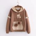 Harajuku Bear Anime Hoodies Women Korean Kawaii Cotton Fleece Hoodie Coat Long Sleeve Oversized Kpop Y2K Girls Winter Clothes.