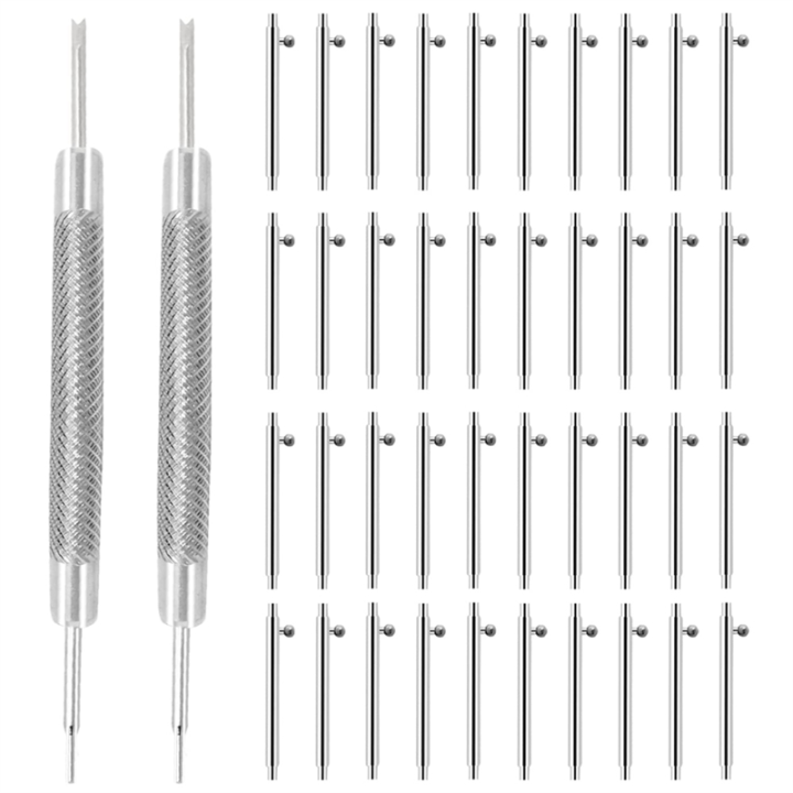 40PCS L 22mm Dia 1.5mm Stainless Steel Quick Release Spring Bars with 2PCS Double Tip Watch Band Remove Tool
