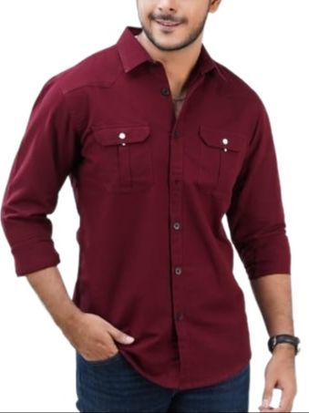 Maroon%20%20colour%20%20Long%20sleeve%20casual%20shirt%20for%20men%20-%20Image%202