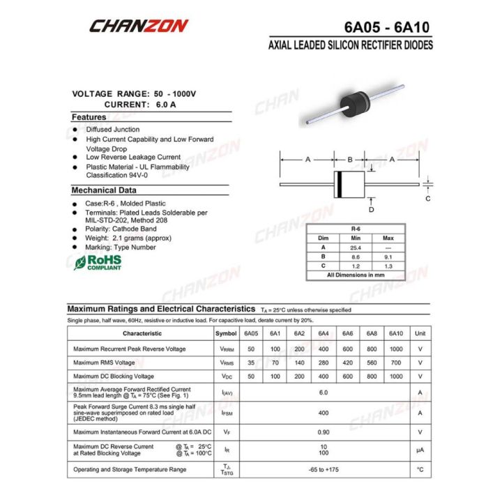 %E3%80%90Alizeker%20Mall%E3%80%91Pcs)%206A4%20Rectifier%20Diode%206A%20400V%20R-6%20Axial%20Amp%20400%20Electronic%20Silicon%20-%20Image%203