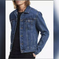 Navy Blue Denim Jacket For Men. 
