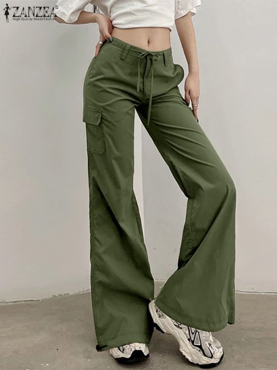 ZANZEA%20Fashion%20Cargo%20Pants%20Women%20Streetwear%20Wide%20Leg%20Jogger%20Pant%202022%20Autumn%20Korean%20Style%20Drawstring%20Pockets%20Long%20Trousers%20Femme%20-%20Image%202