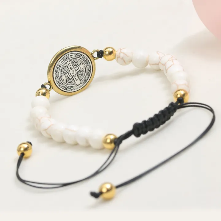 Saint%20Benedict%20Charm%20Hand-Edited%20Turquoise%20Stone%20Bracelet%20-%20Image%205