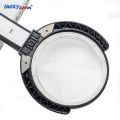 130MM Large Reading Magnifier 1.8X 5X 12 LED Foldable Magnifying Glass EU Plug-in Illuminated Magnifier Lamp Table Read Lupa. 