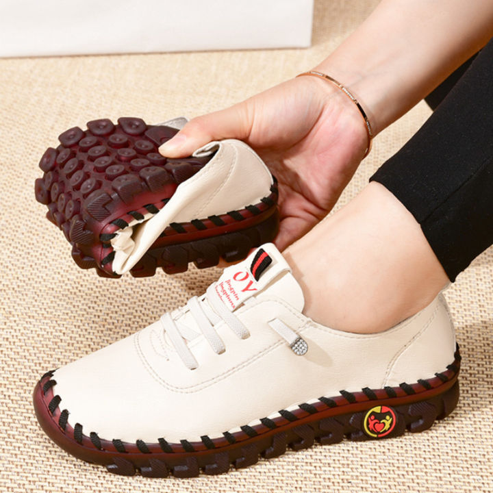 Sneakers Women Shoes Platform Loafers Lace Up Leather Flat Slip-On New Spring Casual Mom Shoe Mujer Zapatos Chaussure Femme Moonlight Shines