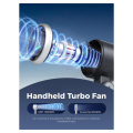 Portable Handheld Turbo Fan, 5 Gear Wind, Battery Operated, black. 