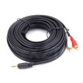15m/10m RCA Cable 3.5mm Jack to 2 RCA Aux Cable 3.5 mm to 2RCA Adapter Splitter Audio Cable for TV Box Home Theater Speaker Wire.