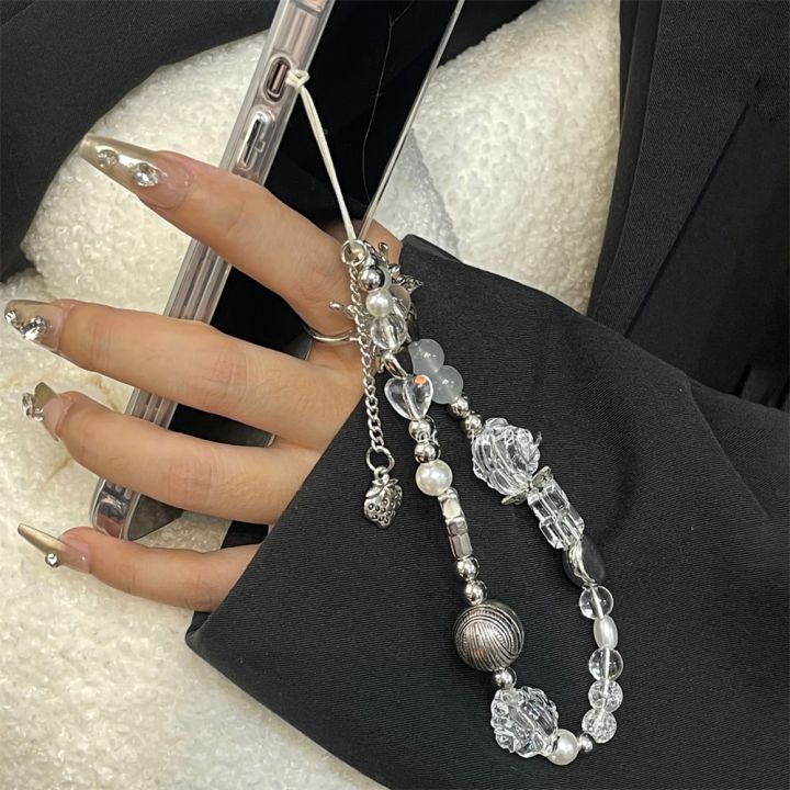 Keychain Y2k Rope Y2K Rope for Phone Chain Lanyard Charm Strap Wrist Cute Crystal Bead ...