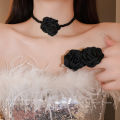 pearl flower geometric necklace french sweet temperament clavicle chain retro niche versatile design jewelry wholesale. 