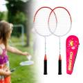 2Pcs Sports Badminton Racket Double Racquets with Carry Case Parentchild Interactive Toys Badminton Accessory for Kids for Game Lawn Outdoor. 