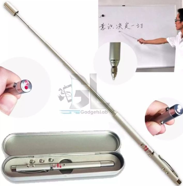Laser%20pen%20MULTI%20FUNCTION%204%20in%201%20Red%20Lase.r%20Pointer%20LED%20Light%20Lamp%20Ball%20Pen%20Torch%20Telescopic%20Pointer%20to%20Teach%20Silver%20-%20Image%204