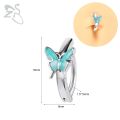 ZS 1 Piece Butterfly Shape 14G Belly Button Ring CZ Crystal Navel Piercings Click Reverse Curved Navel Barbell Body Jewelry 10MM.