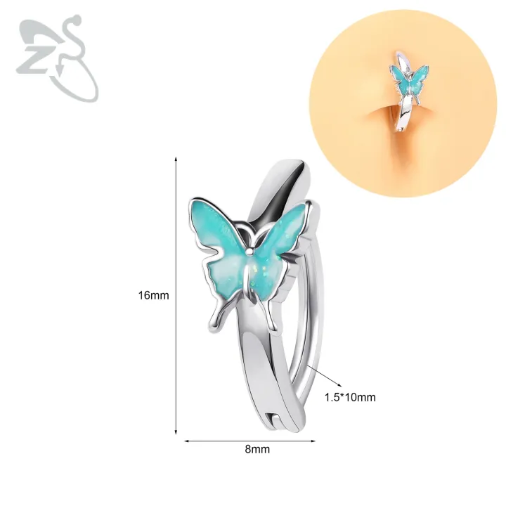 ZS%201%20Piece%20Butterfly%20Shape%2014G%20Belly%20Button%20Ring%20CZ%20Crystal%20Navel%20Piercings%20Click%20Reverse%20Curved%20Navel%20Barbell%20Body%20Jewelry%2010MM%20-%20Image%207