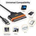 SATA to USB C Cable, USB 3.1 Type-C to 2.5” SATA III Hard Driver Adapter External Converter for SSD/HDD Data.