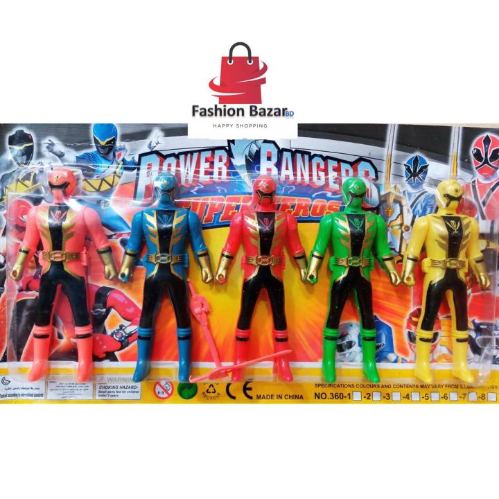Power Rangers 5 Piece Set Superheroes 10cm, PVC Action Figure