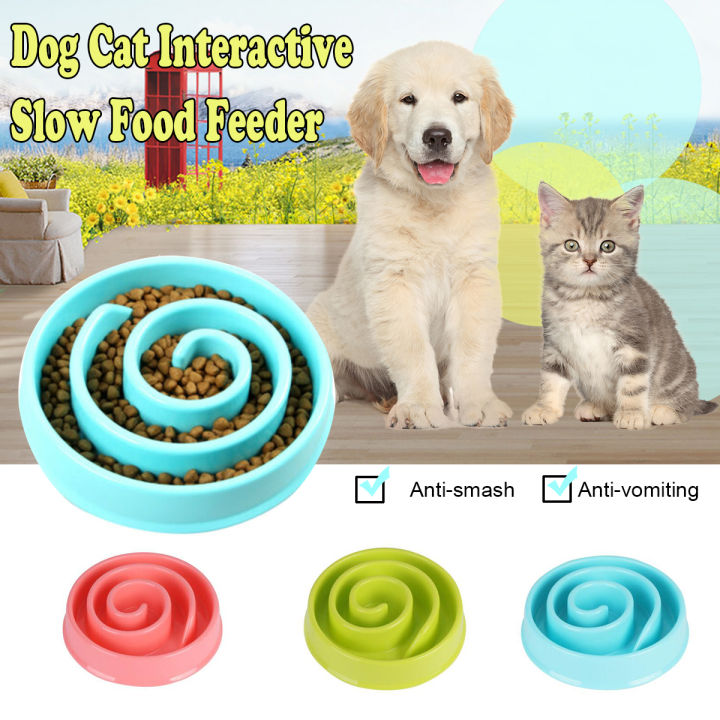 Pet Pet Supplies Non-Spill Feeder Bowl Dog Cat Interactive Eating Food Dish Feeding Healthy--red -