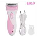 Kemei KM-3018 Electric Waterproof Shaver Bikini Underarm Body Lady Epilator Hair Removal Cordless Trimmer for women Heavy Duty.