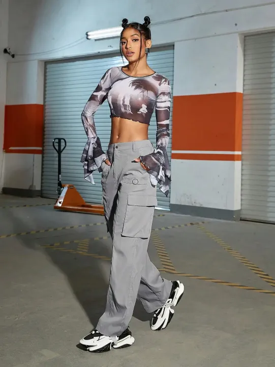 Women%20Fashion%20Flap%20Pocket%20Side%20Cargo%20Pants%20BF%20Baggy%20Wide%20Leg%20Hip%20Hop%20Sweatpants%20High%20Waist%20Casual%20Parachute%20Pants%20Mujer%20-%20Image%205