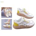 Thick Soled Women Casual Sneakers Anti Slip Fashion Waterproof Breathable Sports Shoes for Running Autumn Hiker Spring Skirt Female , Yellow 35. 
