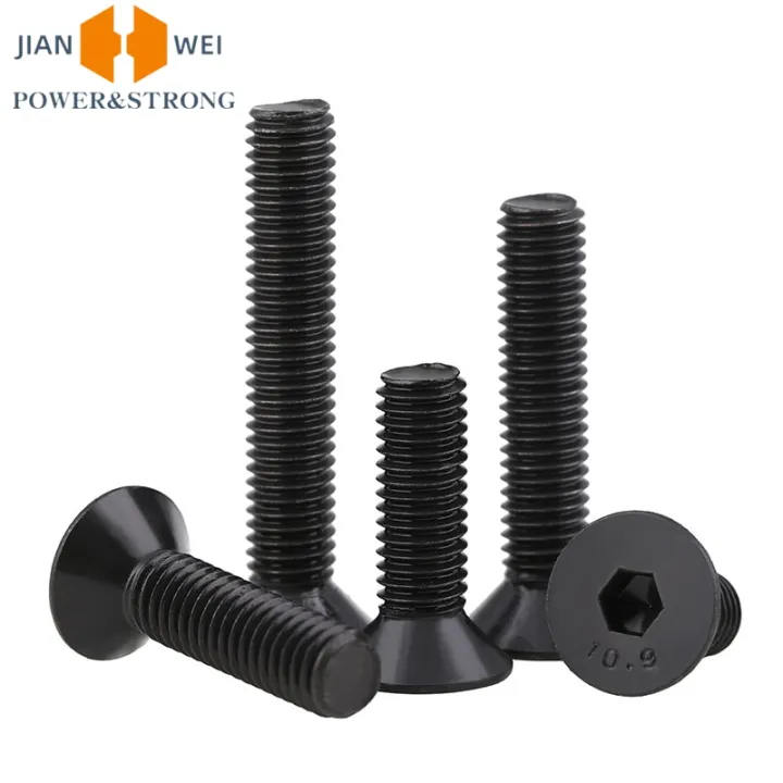 50/20/10/5pcs%20M1.6%20M2%20M2.5%20M3%20M4%20M5%20M6%20M8%20Black%20Grade%2010.9%20Hexagon%20Hex%20Socket%20Head%20Flat%20Countersunk%20Allen%20Bolt%20Screw%20-%20Image%205