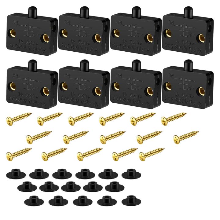 ZOROOM%208%20Pieces%20Cabinet%20Lamp%20Switch%20Automatic%20Door%20Switch%20Contact%20Switch%20for%20Wardrobe%20Applicable%20to%2012V%2024V%20110V(White)%20-%20Image%202