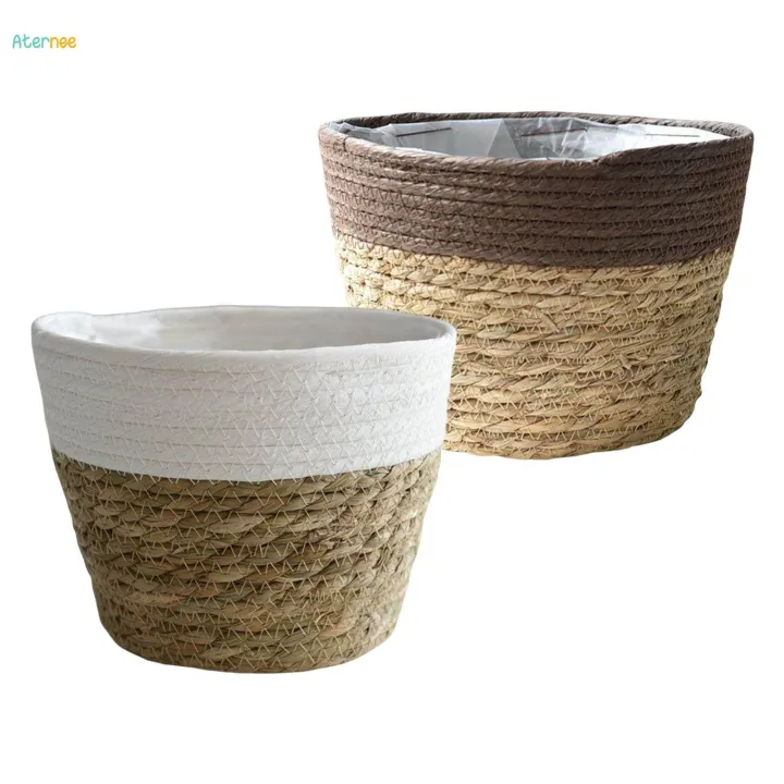 Woven%20Planter%20,%20with%20Liners%20Organizer%20Containers%20Boho%20Pots%20for%20Farmhouse%20Picnic%20Laundry%20Ornament%20,%20S%20-%20Image%209