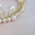 Shiny Pearl Princess Crown Cake Topper Wedding Happy Birthday Hat Cake Decor.