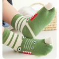 5 Pairs New Style Children Pure Cotton Two Toed Tabi Socks for Kids Student Boys Girls Crew Cartoon Animal Split Thumb Toe Socks.