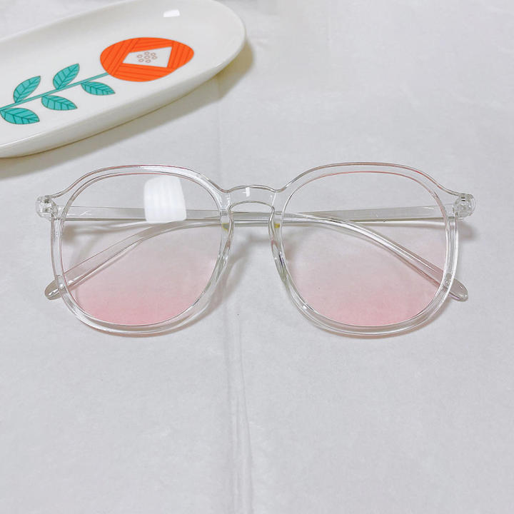 Large Frame Blush Glasses Plastic Frame Cute Girl Makeup-free Glasses Full Frame Eyewear Myopia Frames Goggles