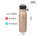 ProX Stainless Steel Water Bottle with Carry Rope WB-2289  | 500ml Hot & Cold Water Bottle| for Office, Home, Gym, School | Leak Proof Double Walled Vacuum Insulated Bottle. 