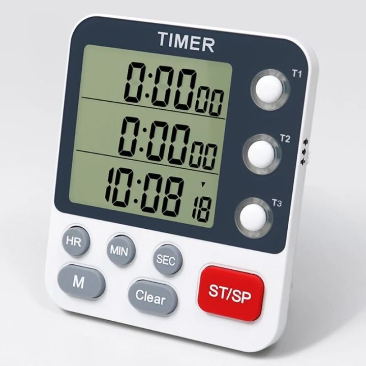 LCD Multi Function Digital Timer 3 Display Channel Kitchen Cooking ...