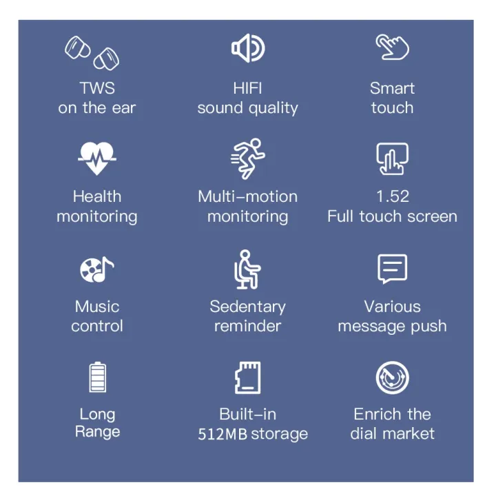 M68%20Plus%201.52%20inch%20Round%20Screen%202%20in%201%20Bluetooth%20Earphone%20Watch,%20512MB%20Memory%20Support%20Health%20Monitoring%20-%20Image%204
