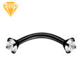 【Eco-friendly】 Eyebrow Ring Cubic Zirconia Wear-resistant Steel Body Piercing Jewelry Barbell for Women. 