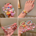 Korean Cartoon Bracelet Sanrio Hair Ring Simple Fashion Women's Elastic Hair Rope Versatile Color Ponytail Rubber Band.