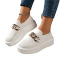 Amazon Summer 2022 New Women's Flat Sneakers Foreign Trade Plus Size Casual Shoes Mesh Slip Over Foot Shoes. 