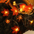 1.5M/3M LED Maple Leaves Pumpkin Garland String Lights Led Fairy Light Home Decoration. 