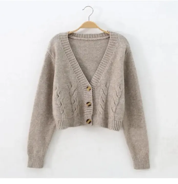 Autumn%20Winter%20Short%20High%20Waist%20Solid%20Color%20Sweater%20Women%20Single-breasted%20Knit%20Cardigan%20Small%20Sweter%20Women%20Jacket%20New%20Top%20Femme%20-%20Image%203