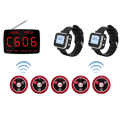 5Pcs Call Button Restaurant Pager Wireless Waiter Transmitter 433MHz for Hookah Bar Cafe Customer Service Red B. 