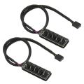 PWM Fan Hub, 2Pcs PC Fan Hub 13.8in Cable Length for Desktop. 