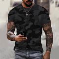 3D Camouflage T-shirt Summer Unisex Street Large Sports Military T-shirt Outdoor Leisure Fashion Crew Neck Short Sleeve.