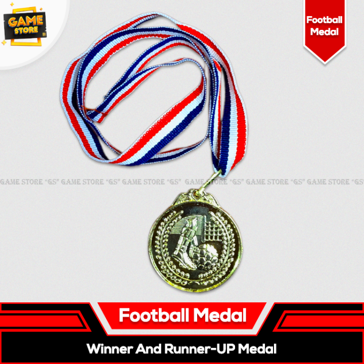 Champion & Runner-Up Football Medal Gold  & Silver Colour with ribbon for Football Player