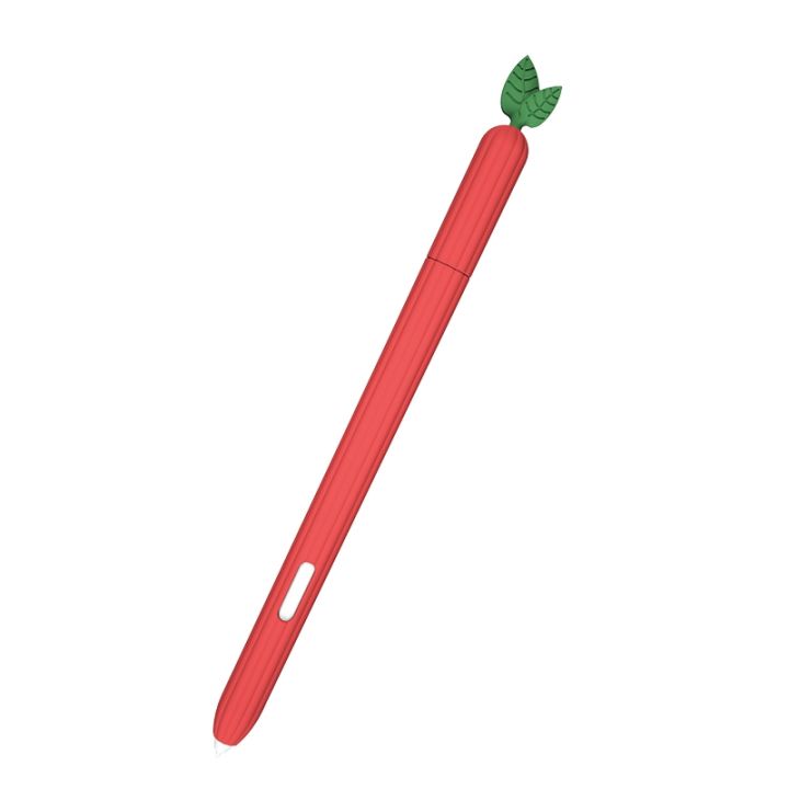 For Samsung Galaxy Tab S7 SM-870 / SM-T875 Fruit and Vegetable Shape Stylus Silicone Protective Case(Carrot)